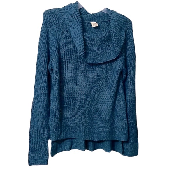 Faded Glory Sweaters - Faded Glory Aqua Baltic Sea Shawl Collar High Low Womens Sweater Size XL (16-18)